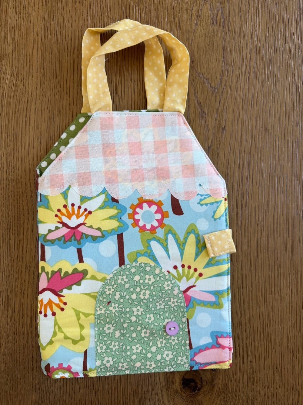 Kids Floral Fabric Tote in Yellow and Blue - Brand Unspecified
